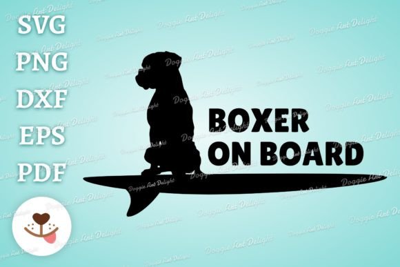 BOXER on BOARD Funny Car Decal Svg Png Graphics