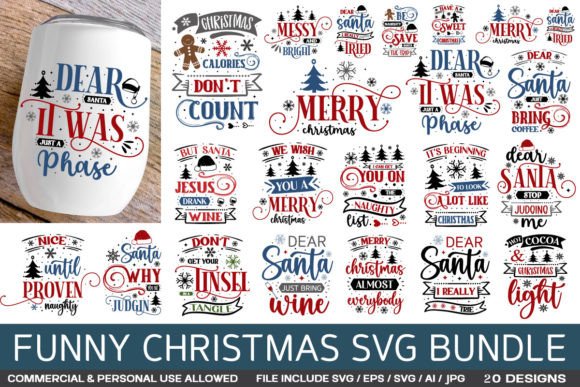 Christmas Svg Bundle Funny Christmas Graphics Crafts