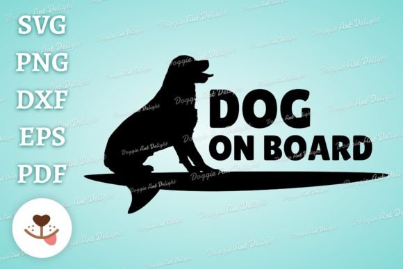 DOG on BOARD Funny Car Decal Svg Png Graphics for Crafts