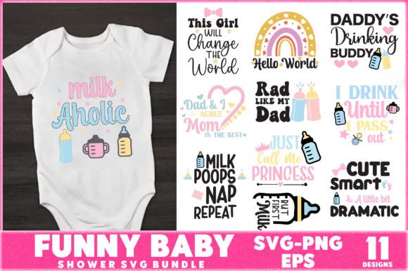 Free Funny Baby Shower SVG Bundle Graphics and Crafts