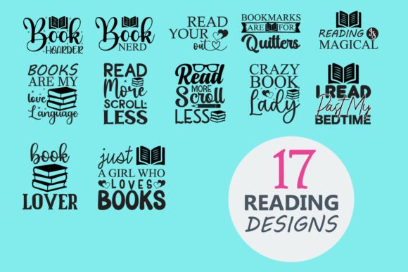 Funny Reading Typographic SVG Bundle