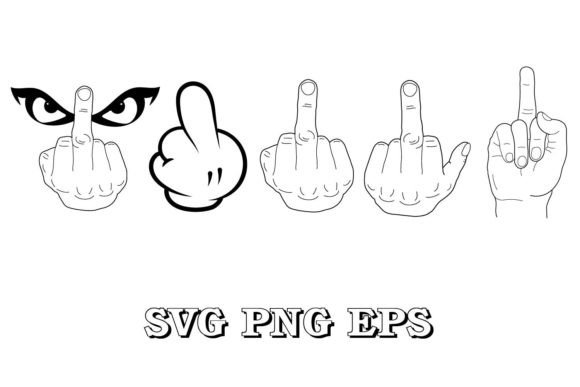 Middle Finger Hand SVG Bundle Humor Graphics and Crafts